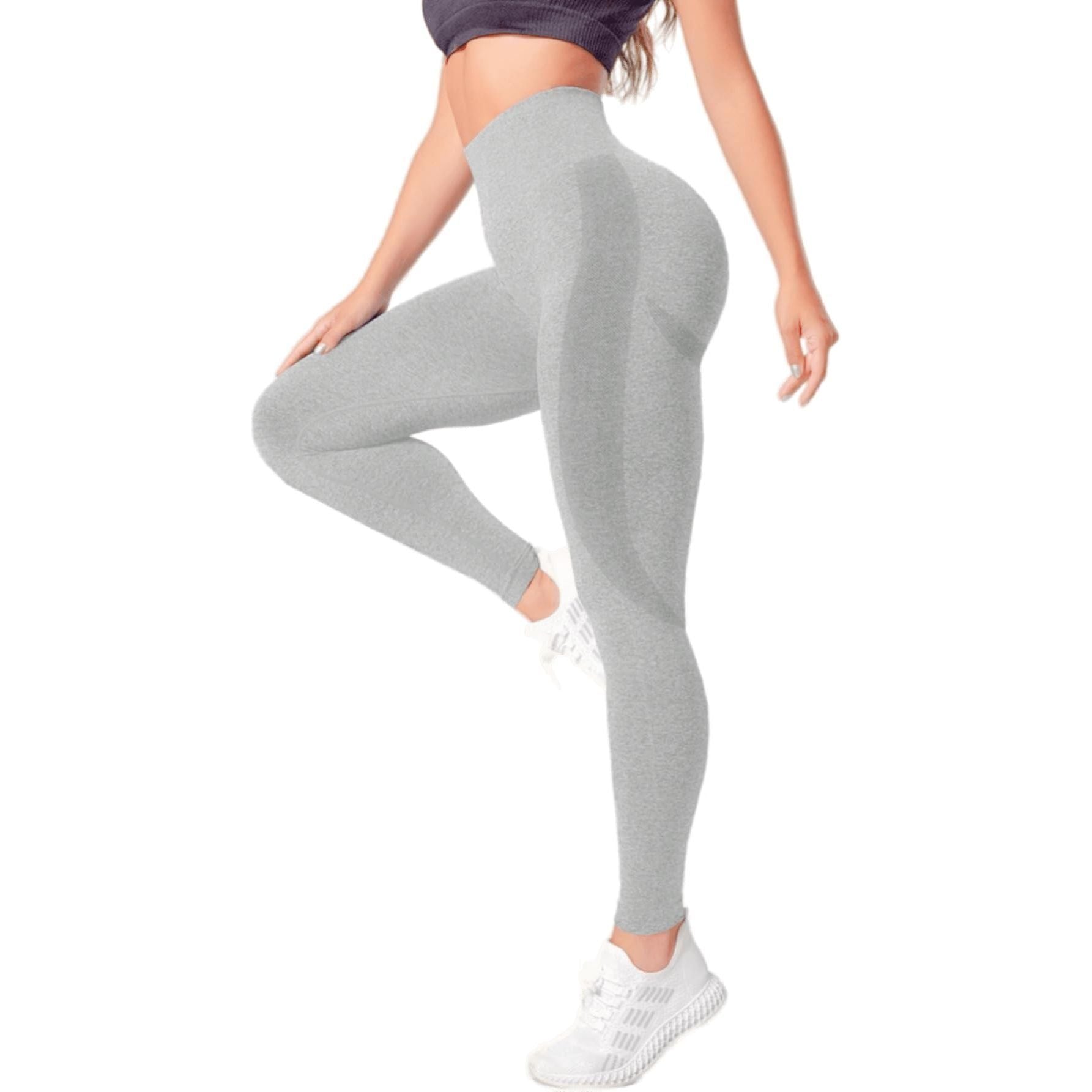 Yoga Pants High Waist Leggings Smile Contour Sport Pants Seamless Tummy Control Scrunch Butt Lift Stretchable Tights Waist Compression Fitness Gym for Women