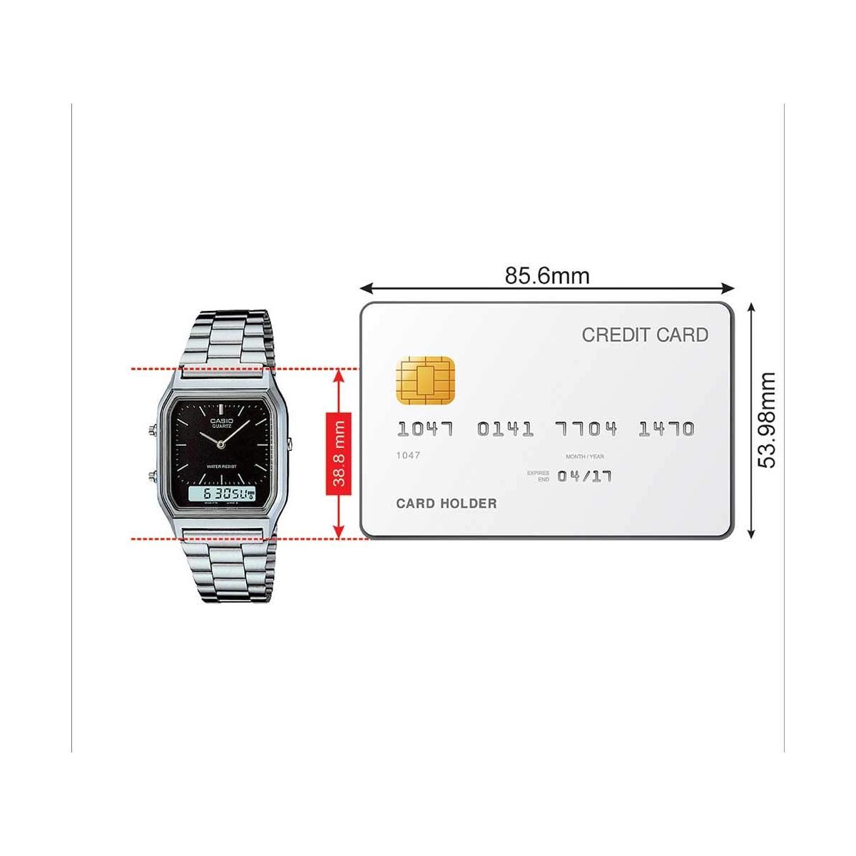 Casio Unisex-Adult Quartz Watch, Analog-Digital Display and Stainless Steel Strap