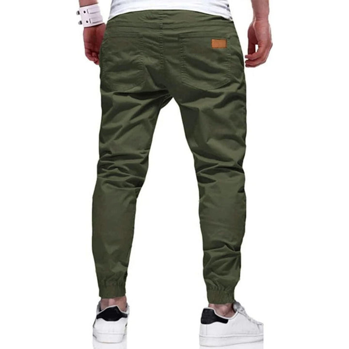 Men's Joggers Cotton Drawstring Outdoor Hiking Pants Casual Stretch Elastic Waist Track Pants Twill Jogging Sweatpants