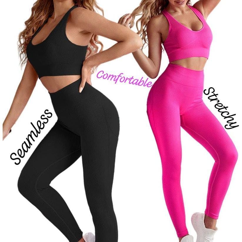 GABONI Women's 2-Piece Activewear Set, Top and Leggings - Moisture-Wicking, Tummy Control Seamless Yoga Set, Stretchable, Comfortable, and Stylish. Shorts and Bra for Gym, Yoga, Stretching, Worckout