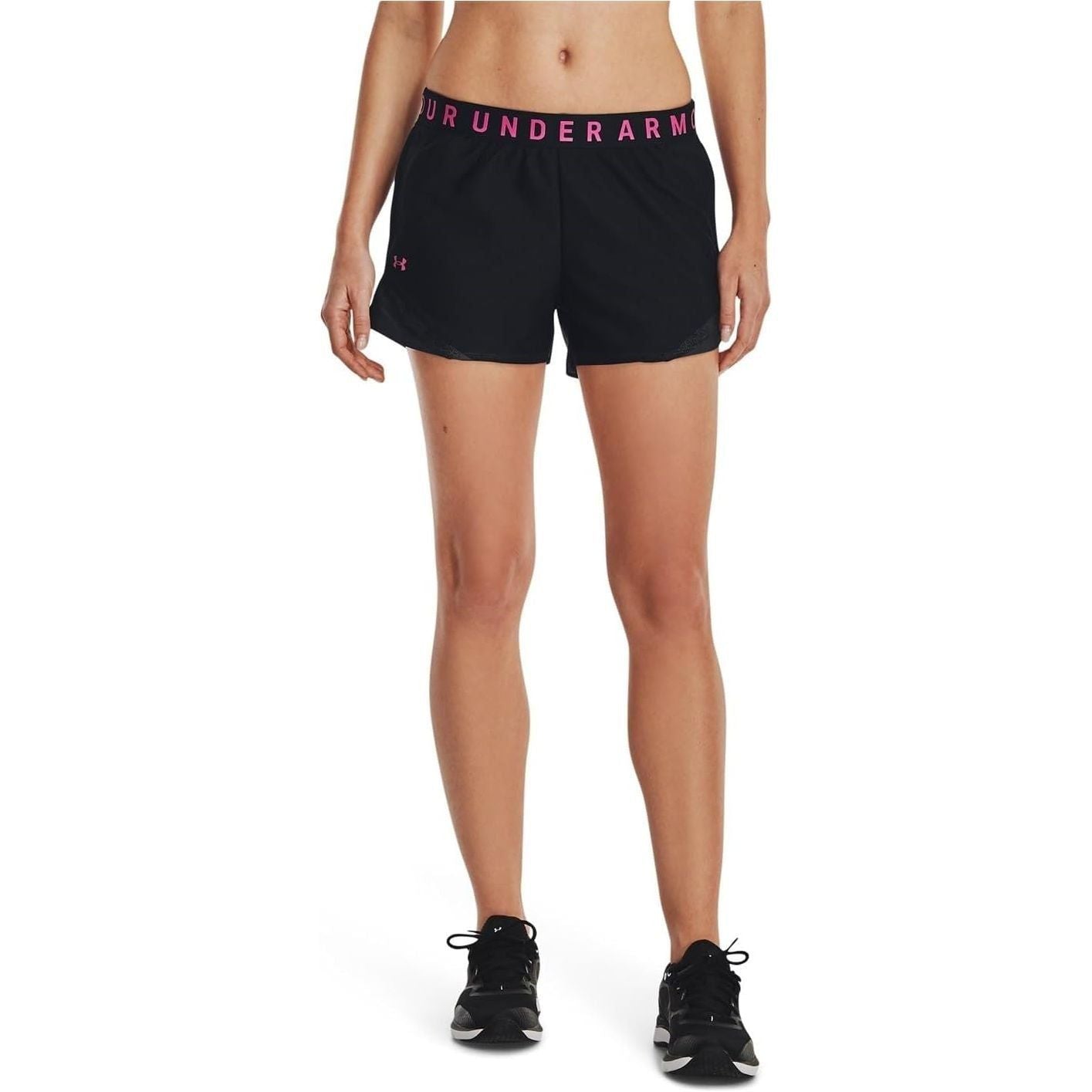Under Armour Womens Play Up Shorts 3.0 TriCo Nov Black / Jet Gray / Rebel Pink L