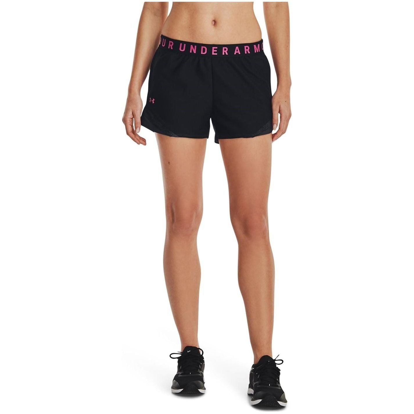 Under Armour Womens Play Up Shorts 3.0 TriCo Nov Black / Jet Gray / Rebel Pink L