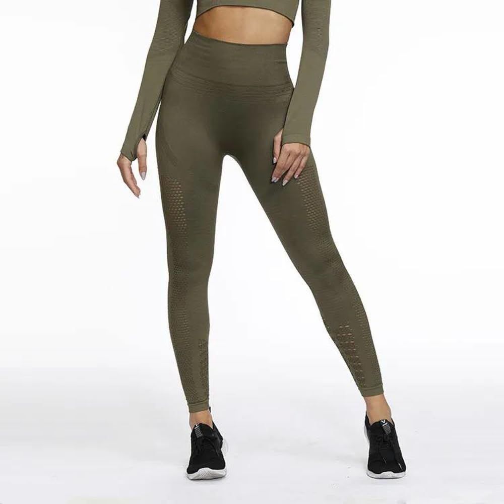 Women's Yoga Outfits 2 Piece High Waisted Leggings with Sports Bra Gym Clothes Sets