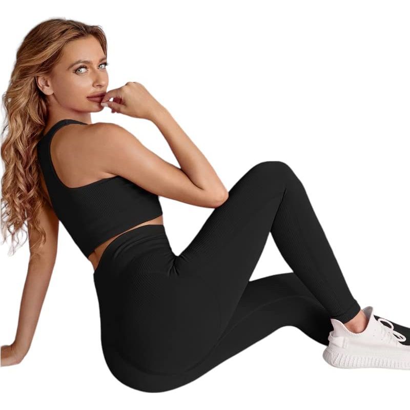 GABONI Women's 2-Piece Activewear Set, Top and Leggings - Moisture-Wicking, Tummy Control Seamless Yoga Set, Stretchable, Comfortable, and Stylish. Shorts and Bra for Gym, Yoga, Stretching, Worckout