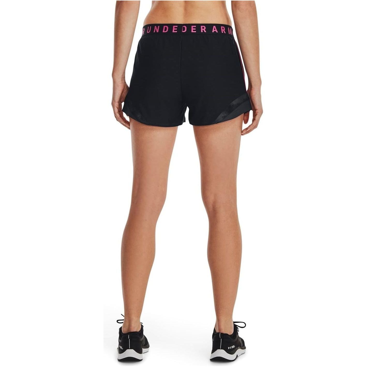 Under Armour Womens Play Up Shorts 3.0 TriCo Nov Black / Jet Gray / Rebel Pink L
