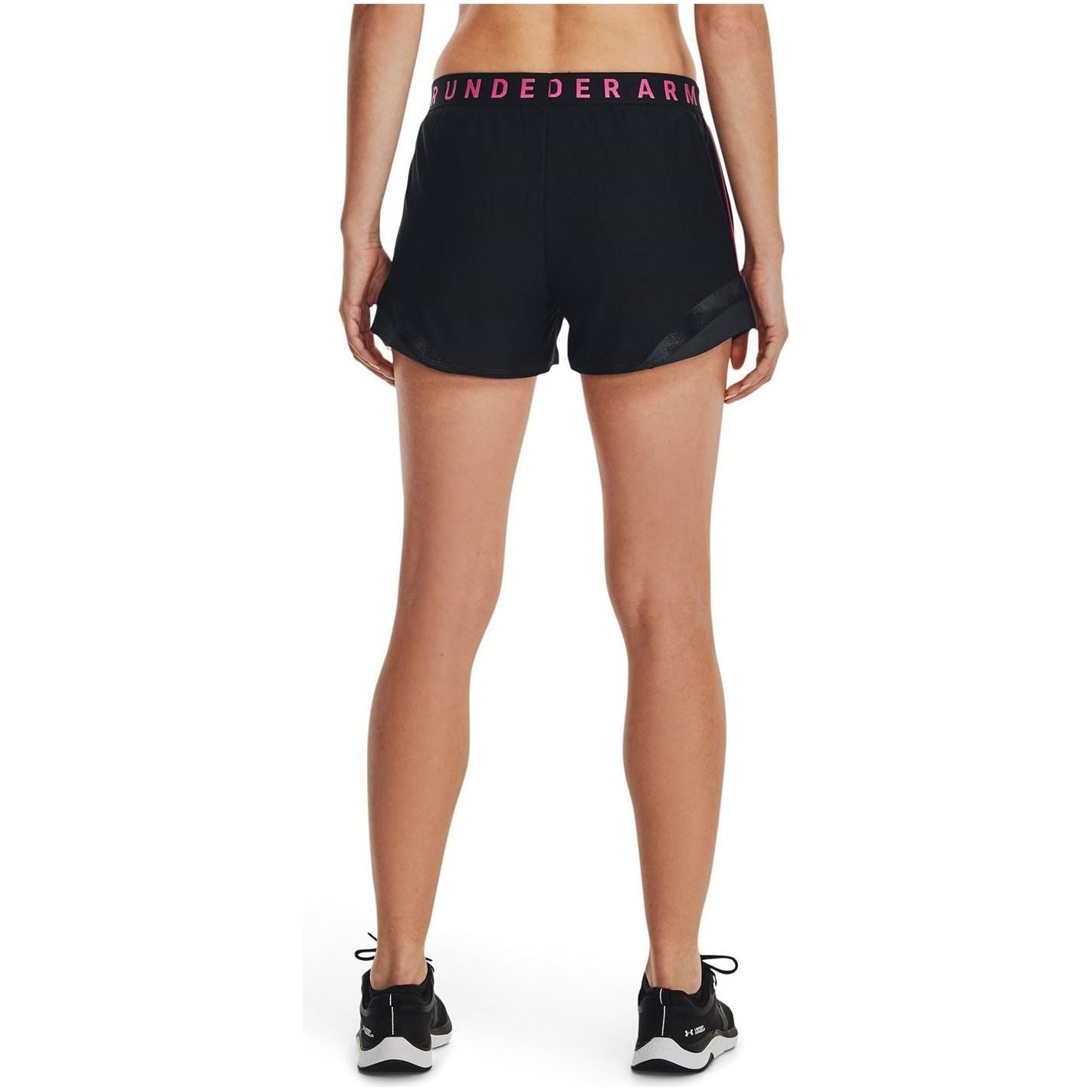 Under Armour Womens Play Up Shorts 3.0 TriCo Nov Black / Jet Gray / Rebel Pink L