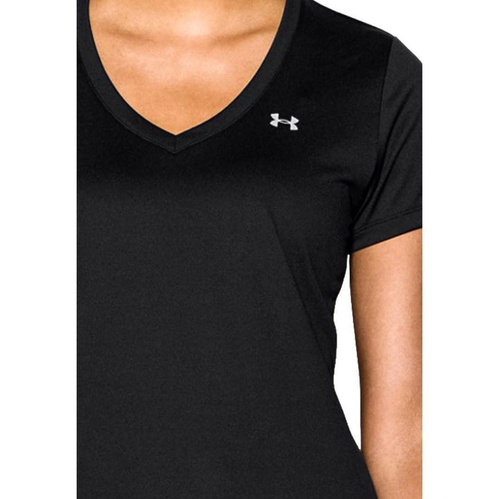 Under Armour Women's TECH SS - SOLID-BLK//MSV Tech short sleeve v-neck (pack of 1)