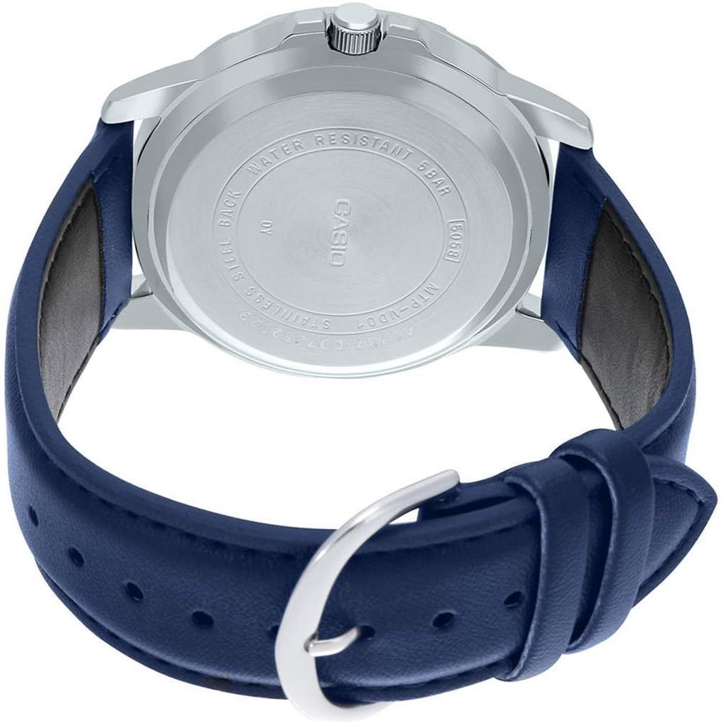 Casio Mens Quartz Watch, Analog Display And Leather Strap Mtp-Vd01L-2Bvudf