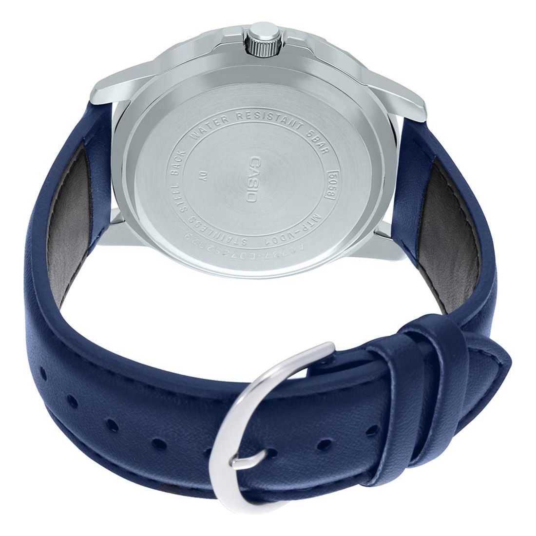 Casio Mens Quartz Watch, Analog Display And Leather Strap Mtp-Vd01L-2Bvudf