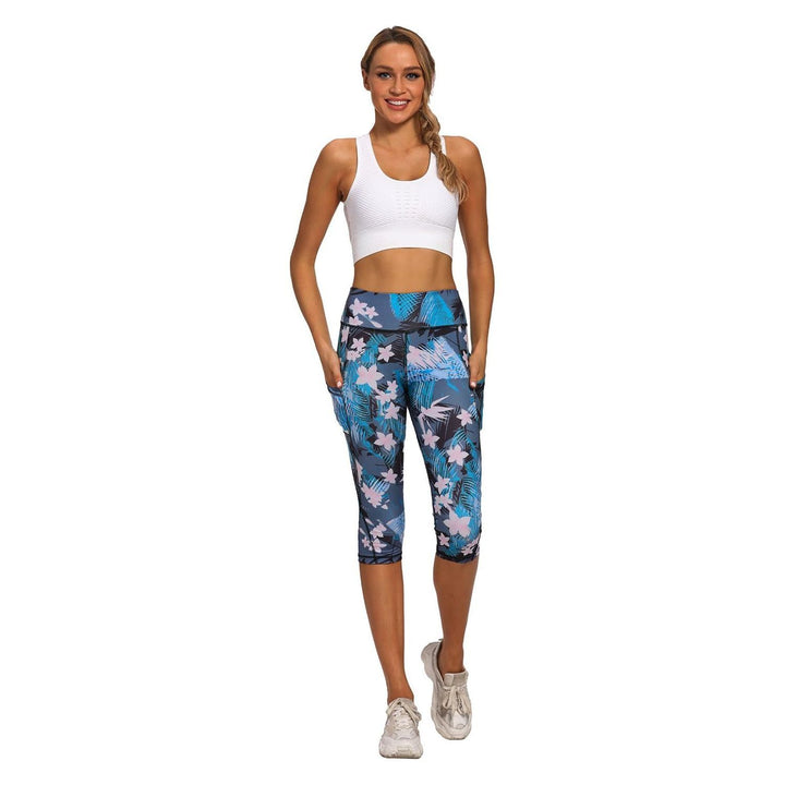 Women's Capri Yoga Pants with Pockets Workout High Waisted Sports Leggings