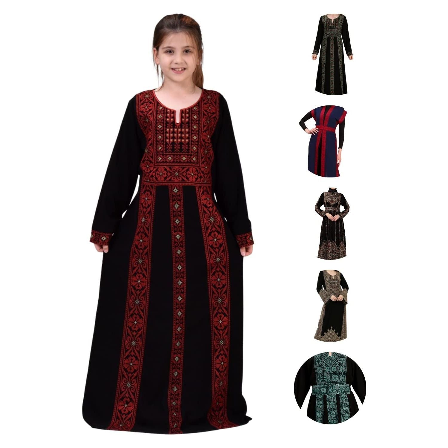 Marwa Fashion Palestinian Thobe Dress for Women - Traditional Palestinian Dress for Girl with Beautiful Embroidery