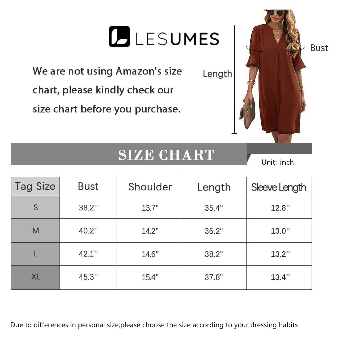 Women's V Neck Tunic Dress Summer T Shirt Casual Mini Dress Puff Half/Long Sleeve Flare Work Dresses