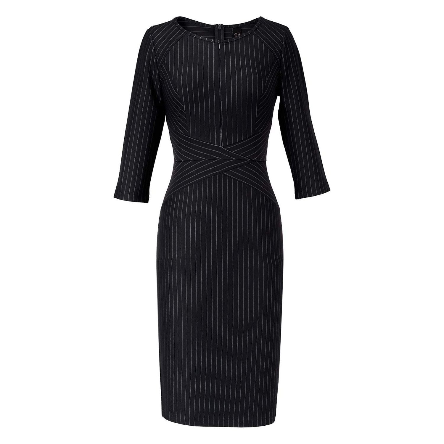 VFSHOW Womens Elegant Slim Front Zipper Work Business Office Cocktail Bodycon Sheath Dress