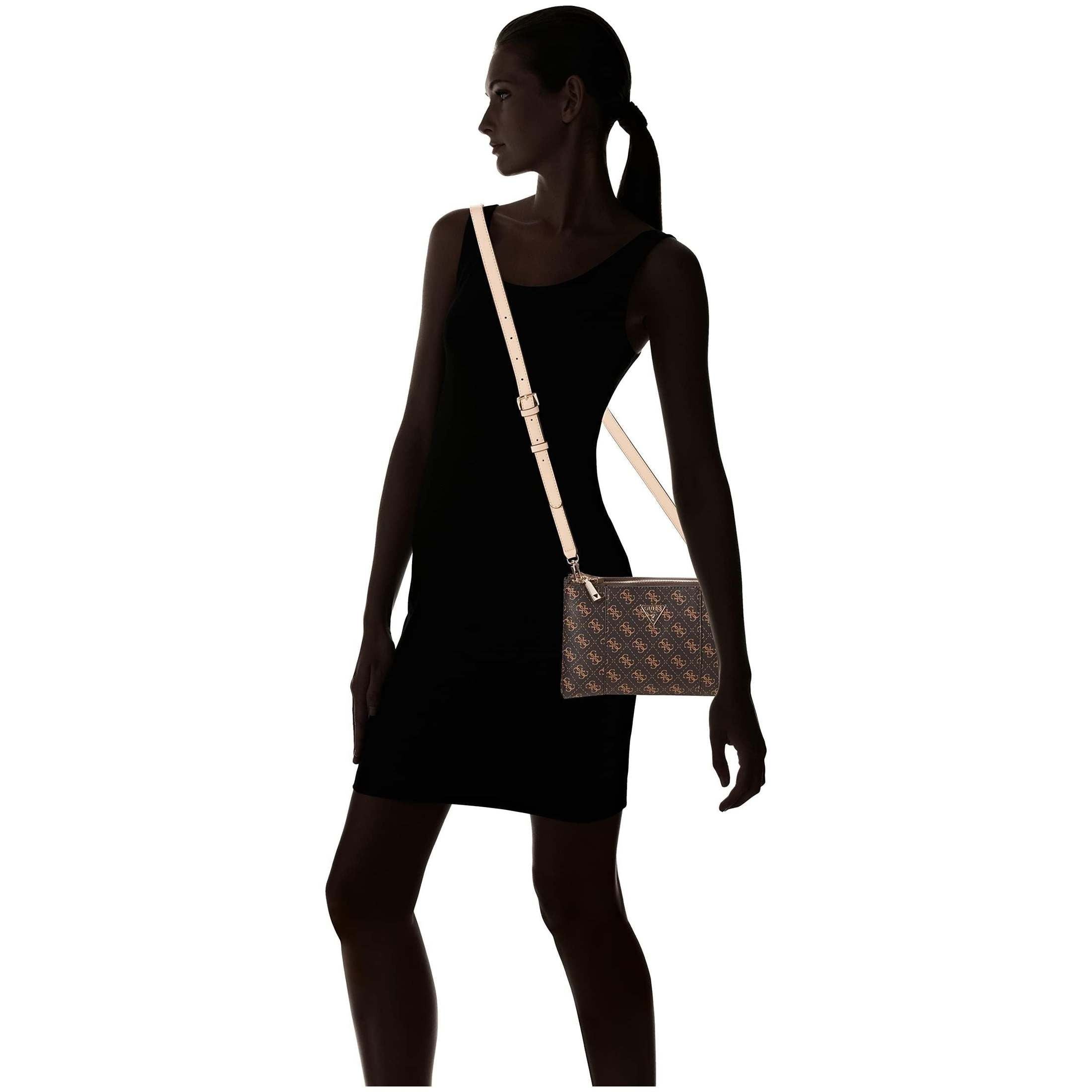 GUESS womens Noelle Dbl Zip Crossbody BM787970 Shoulder Bag
