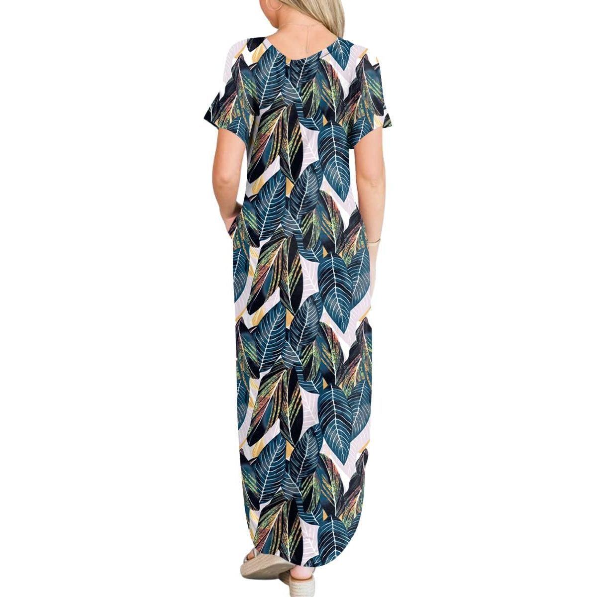 ANRABESS Women's Casual Loose Maxi Dress Sleeveless Slit Summer Beach Dress with Pockets