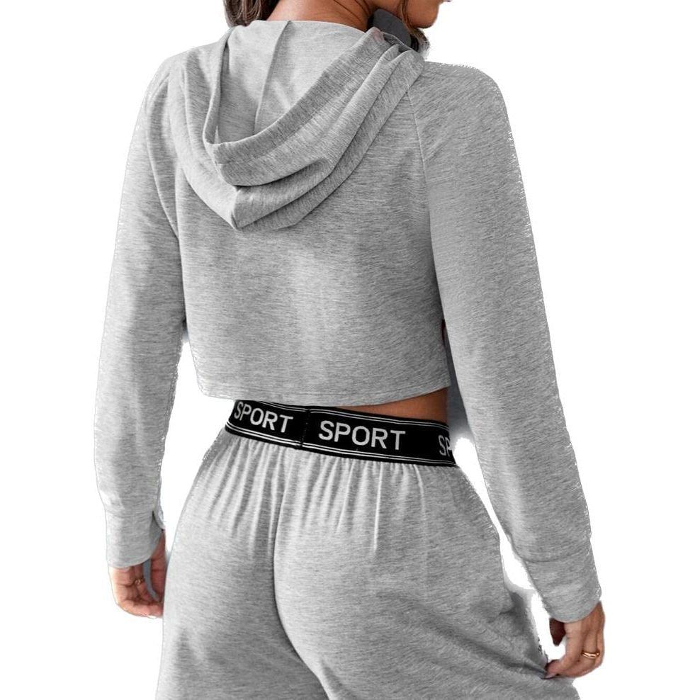 Sweatshirt Hooded Drawstring Seamless Yoga Crop Top Long Sleeves Workout Fitness Gym Athletic Shirt Sportswear for Women
