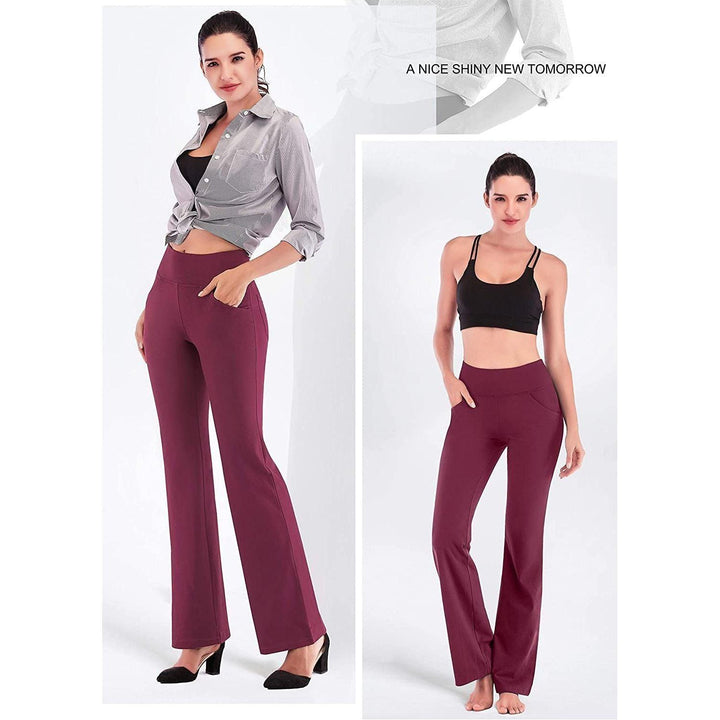 Women’s Bootcut Yoga Pants - Flare Leggings for Women Buttery Soft High Waisted Crossover Workout Lounge Bell Bottom Jazz Dress Pants Bootleg Work Pants Casual Wide Leg Long Palazzo Pants