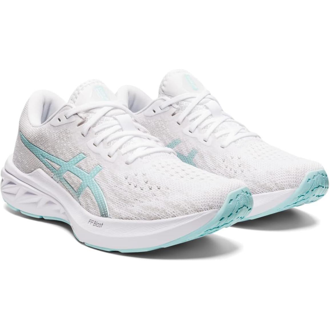 ASICS Women's DYNABLAST 2 Running Shoes, 11.5, White/Clear Blue