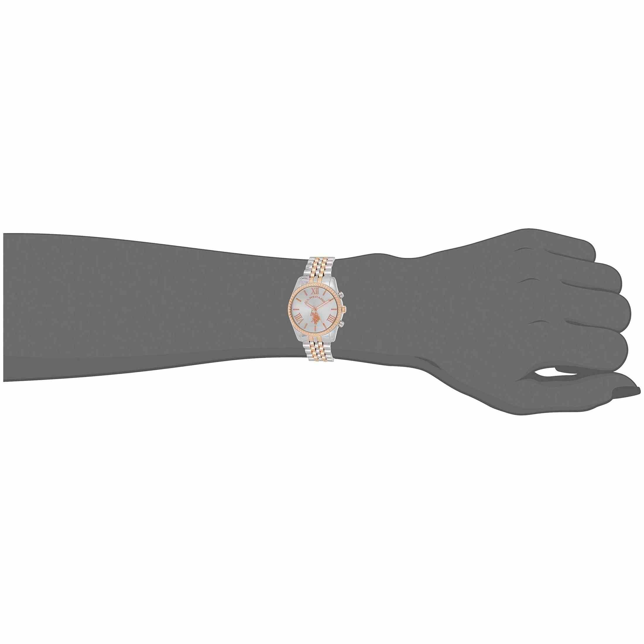 U.S. Polo Assn. Womens Quartz Watch, Analog Display and Stainless Steel Strap USC40056