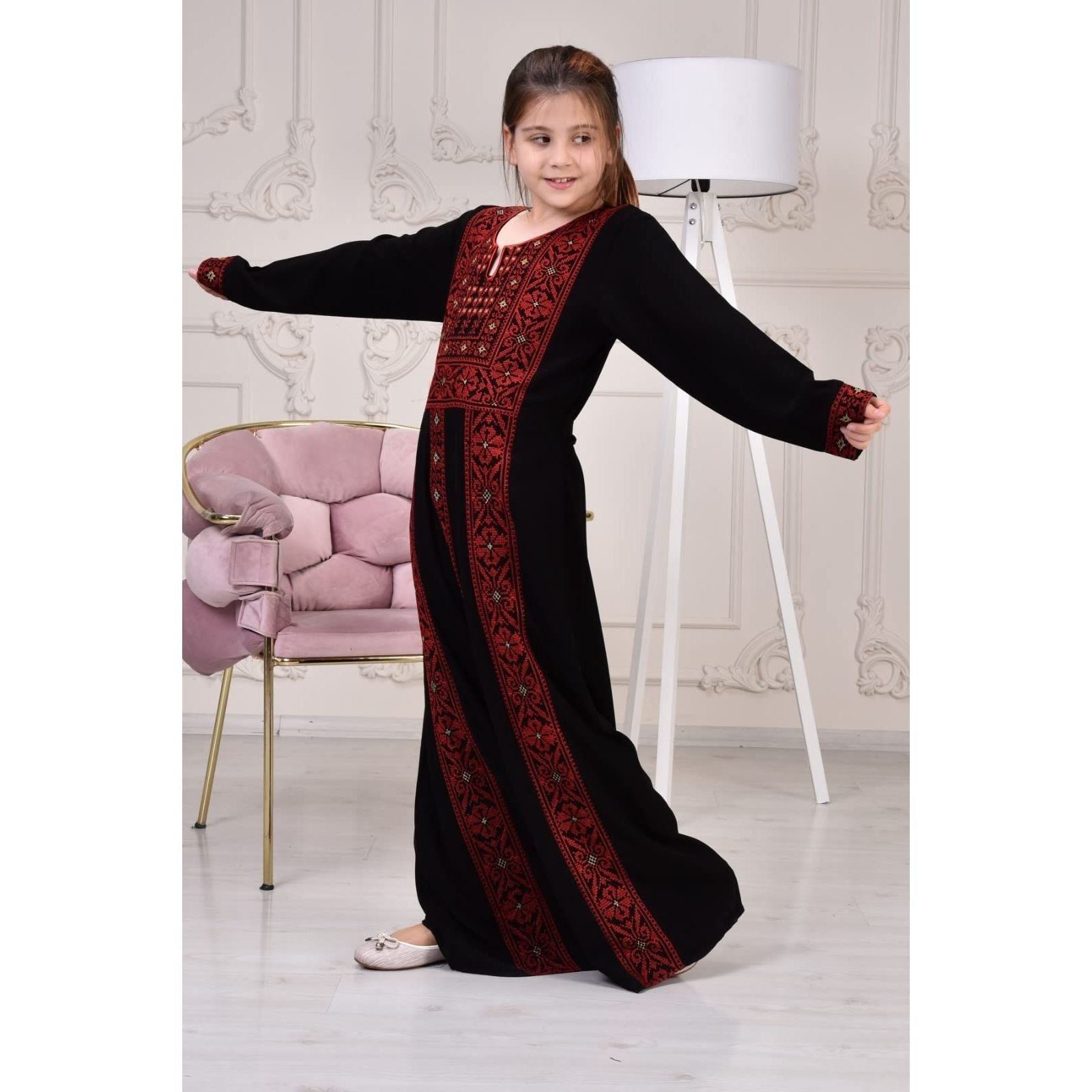 Marwa Fashion Palestinian Thobe Dress for Women - Traditional Palestinian Dress for Girl with Beautiful Embroidery