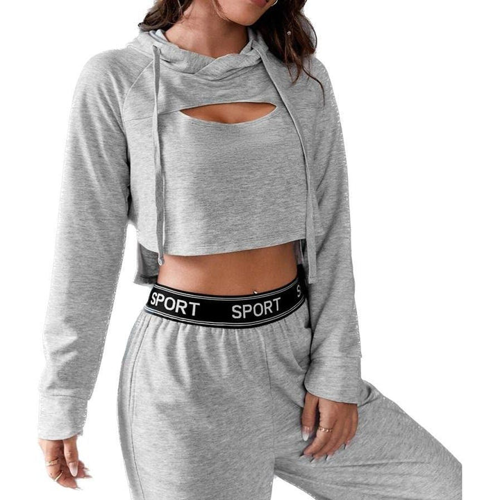 Sweatshirt Hooded Drawstring Seamless Yoga Crop Top Long Sleeves Workout Fitness Gym Athletic Shirt Sportswear for Women
