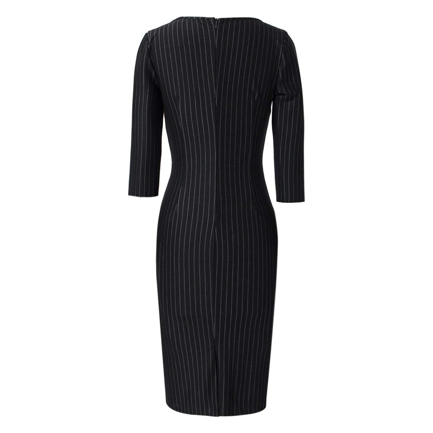 VFSHOW Womens Elegant Slim Front Zipper Work Business Office Cocktail Bodycon Sheath Dress
