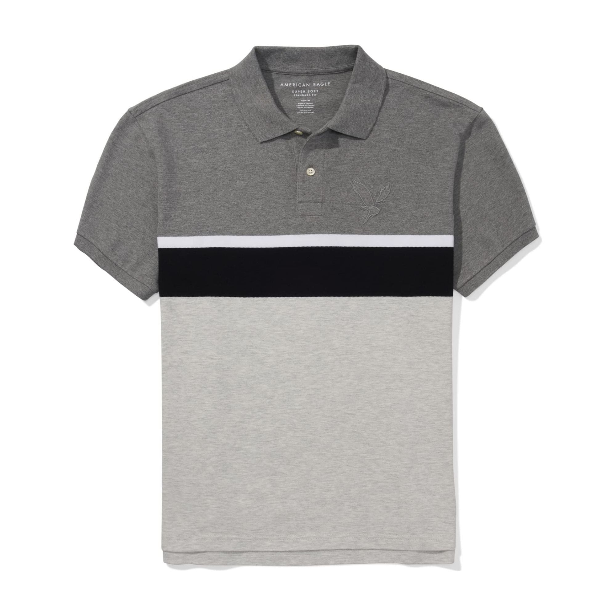 American Eagle Men U-5165-2408-654 Colorblock Icon Polo Shirt
