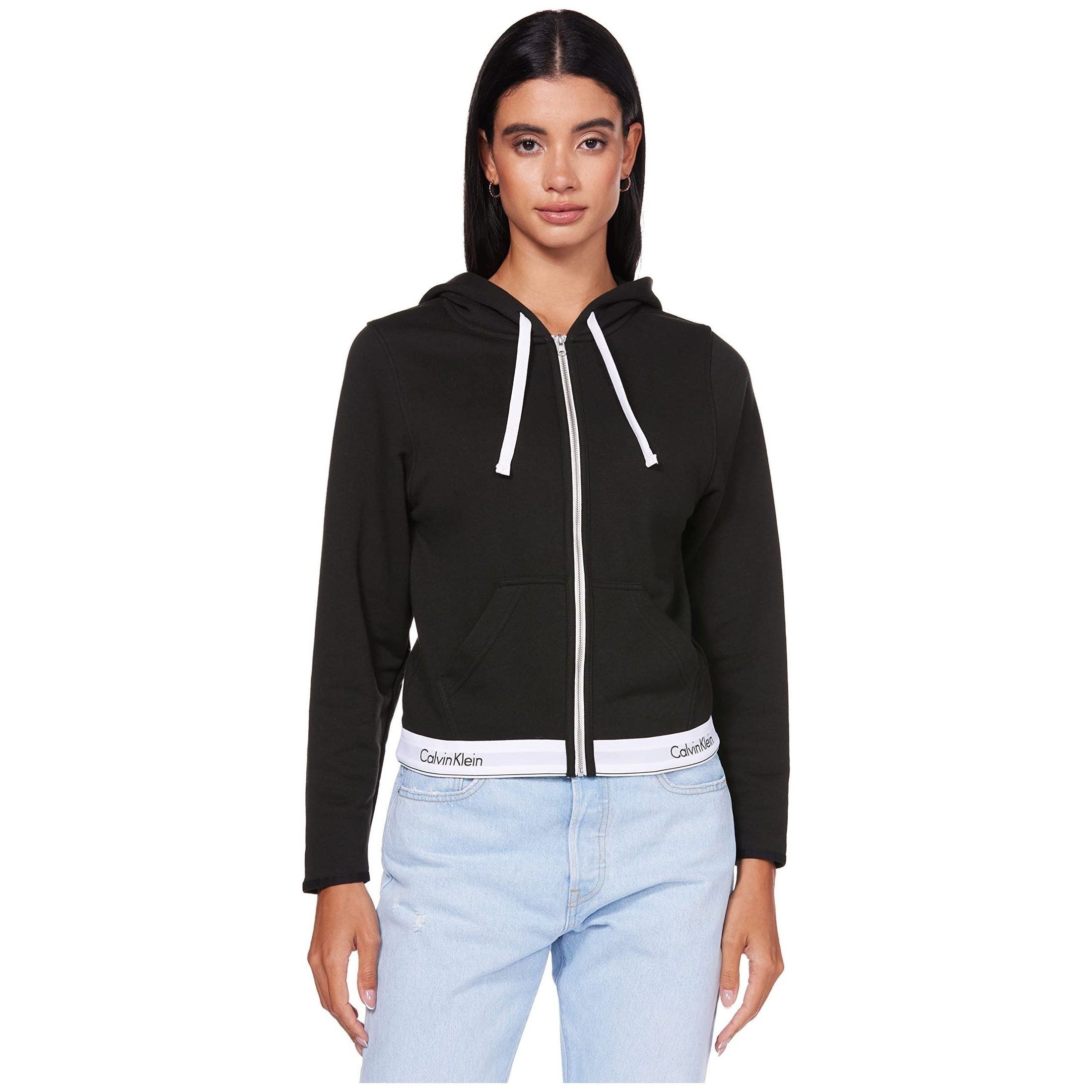Calvin Klein Womens Top Hoodie Full Zip Knits