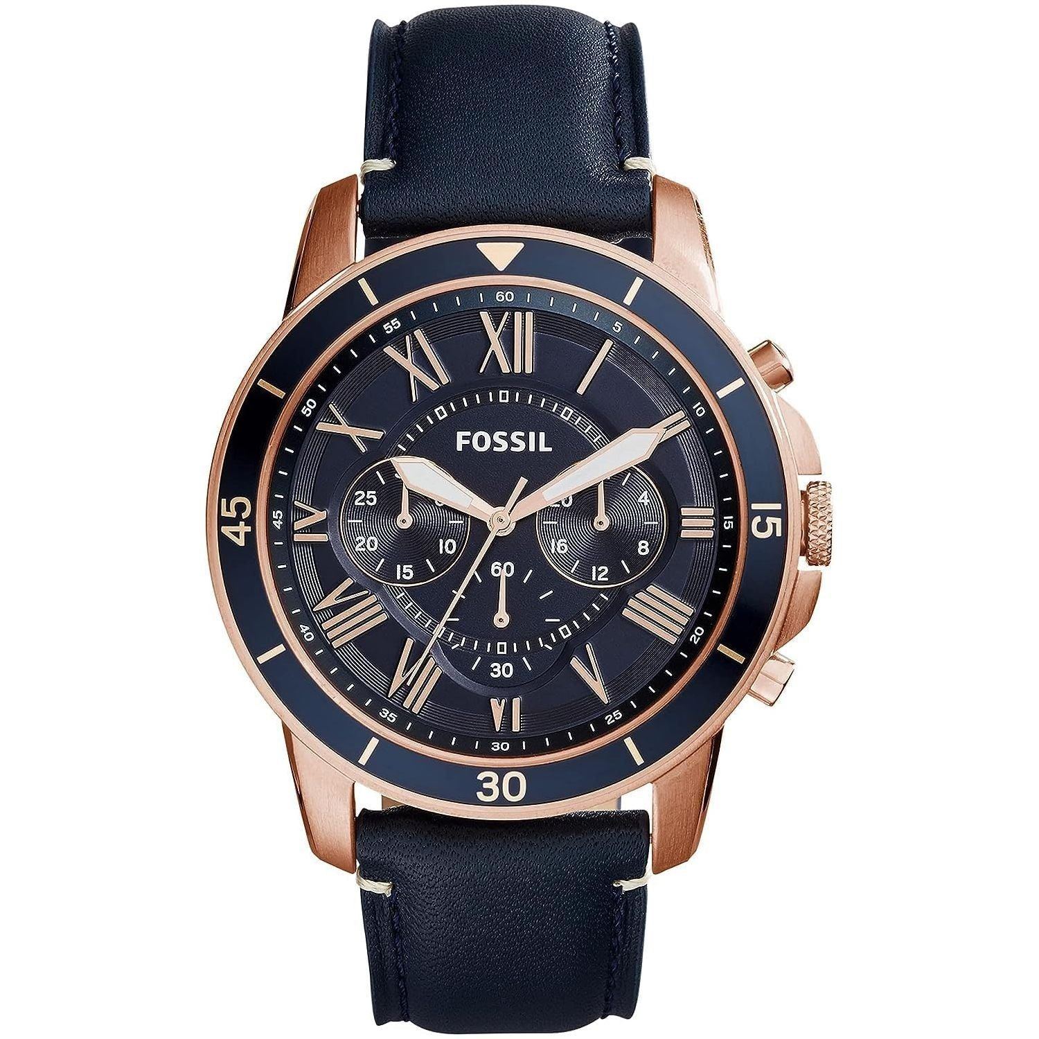 Fossil Mens Quartz Watch, Analog and Leather- FS5237
