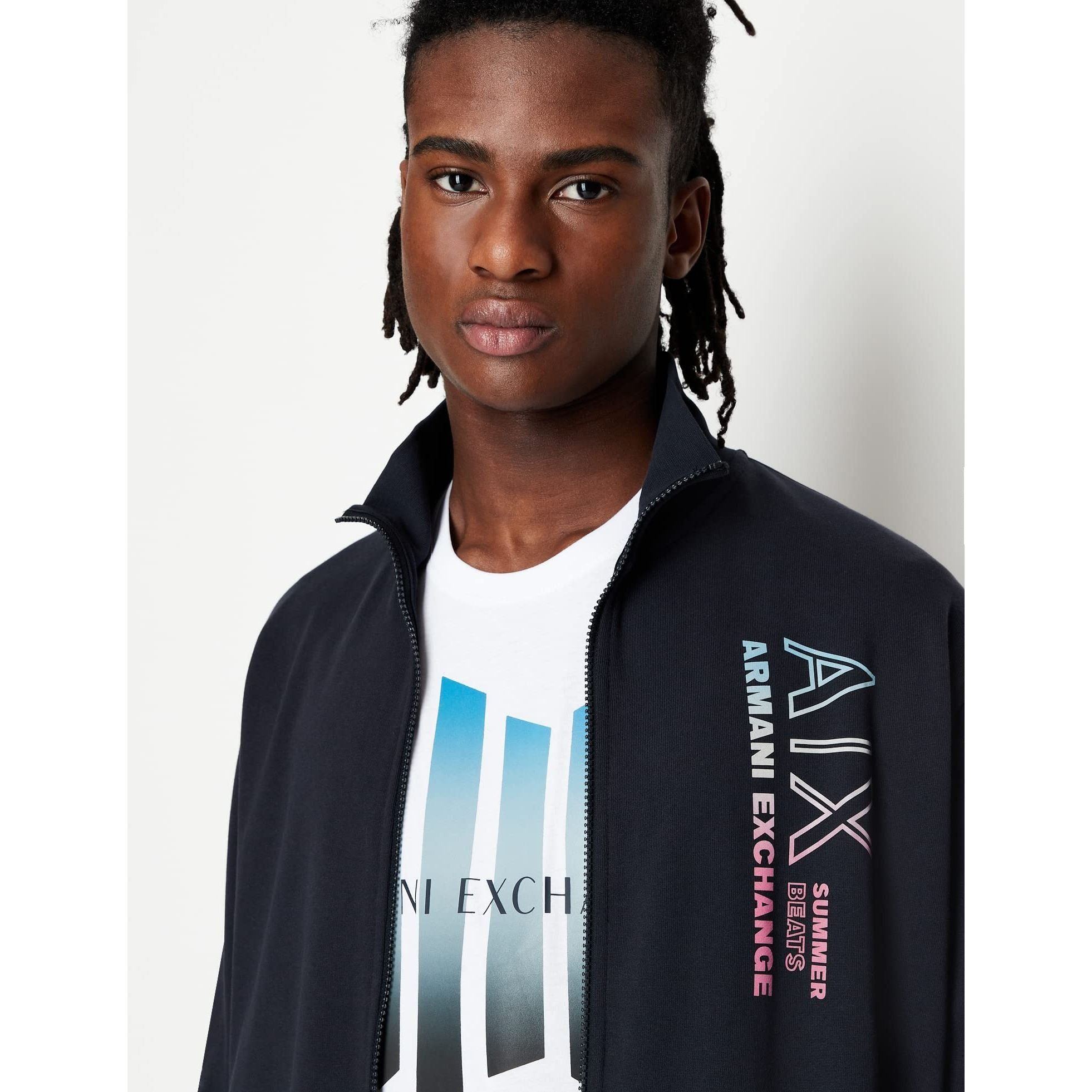 A|X Armani Exchange mens Lines Logo Tee T-Shirt