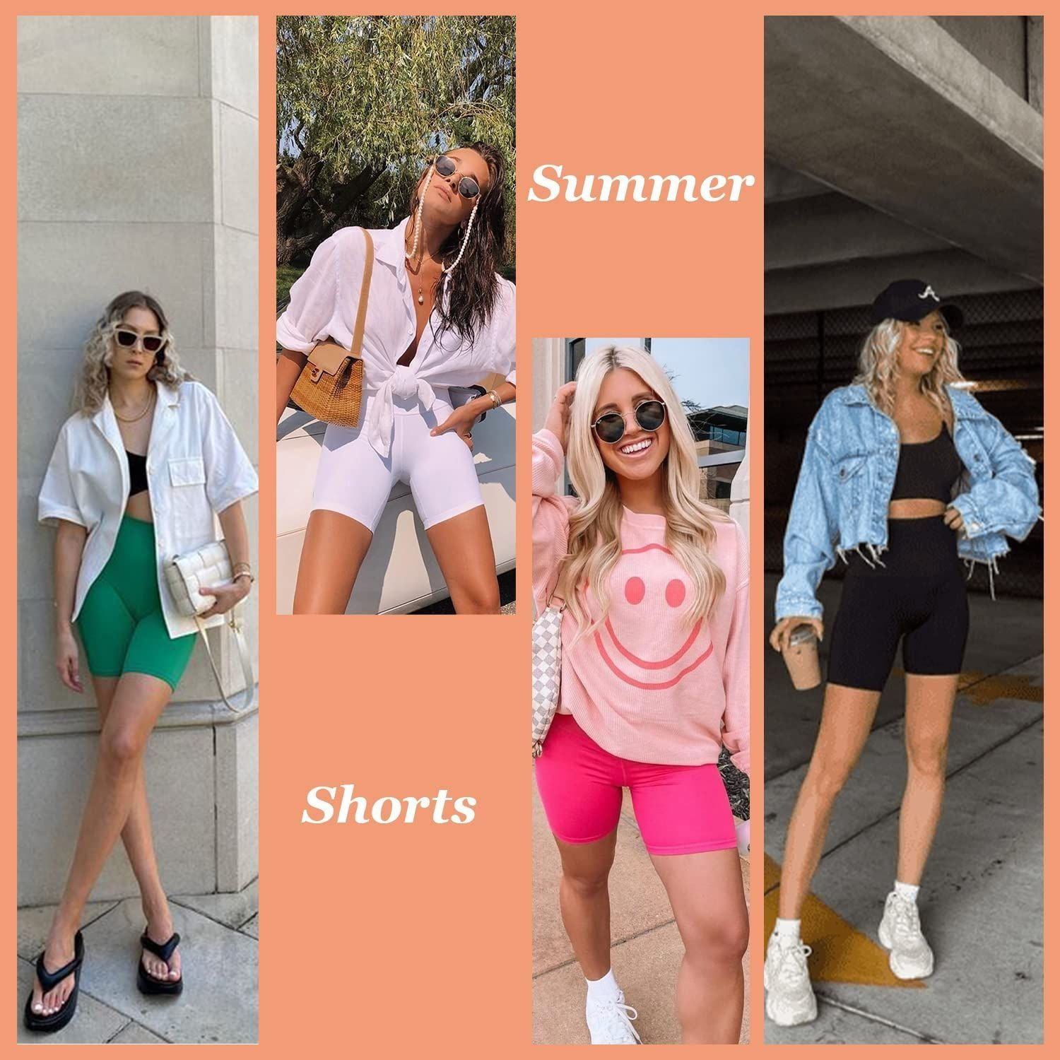 MOREFEEL 3 Pack Biker Shorts Women-High Waisted Butt Lifting Workout Athletic Sports Summer Short Leggings