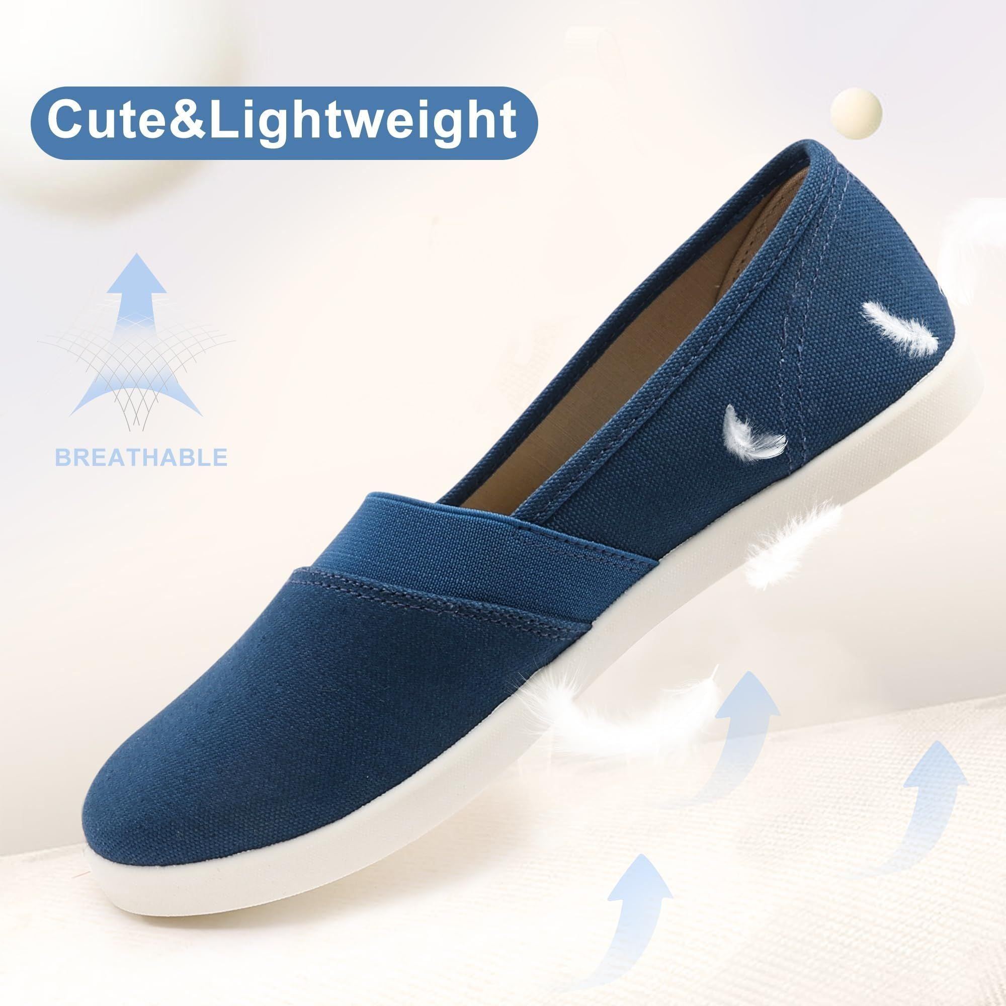 Kkyc Women's Shoes Comfy Fashion Loafers Slip on Canvas Sneakers Cute Nurse Work Flats Casual Walking Shoes