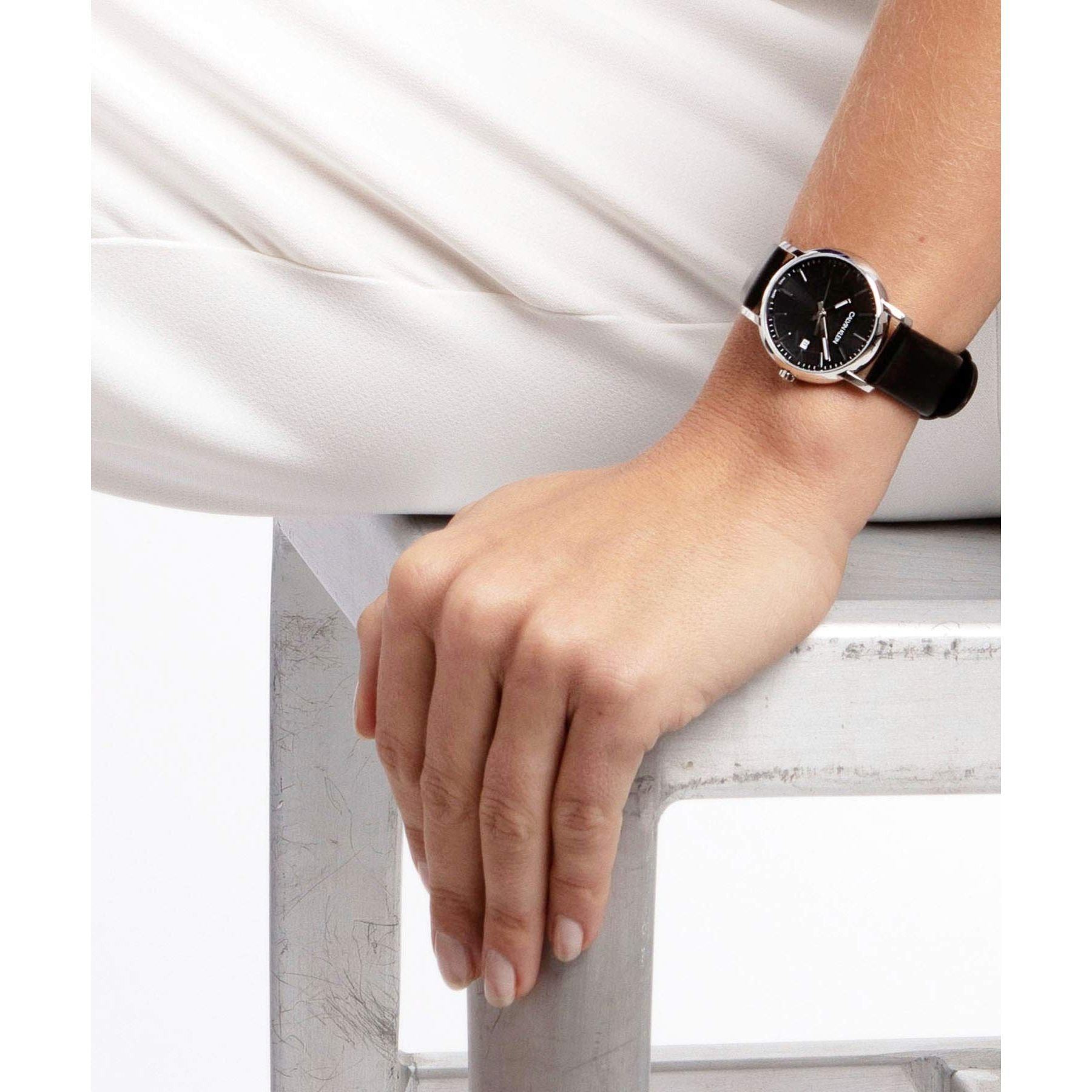 Calvin Klein Women's Quartz Watch, Analog Display and Leather Strap K9H231C1