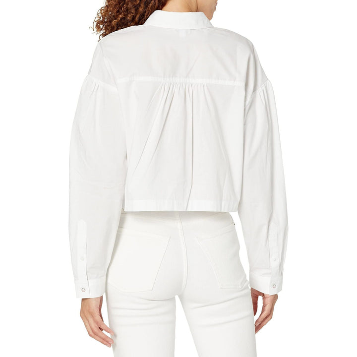 Tommy Hilfiger Women's Cropped Chambray Long Sleeve Button Up