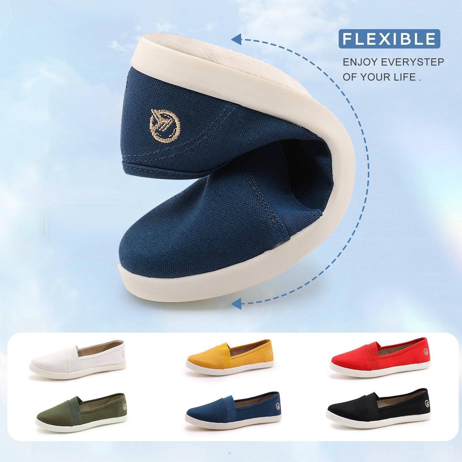 Kkyc Women's Shoes Comfy Fashion Loafers Slip on Canvas Sneakers Cute Nurse Work Flats Casual Walking Shoes