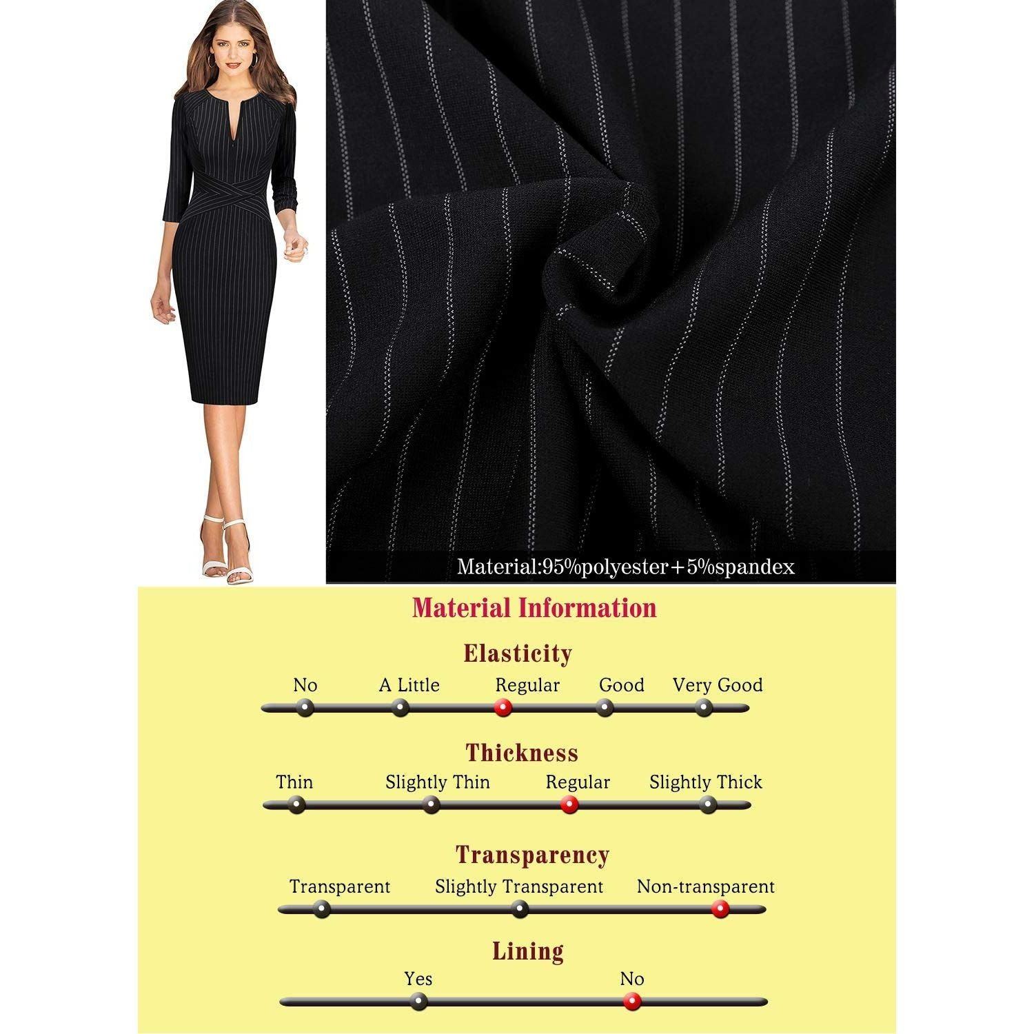 VFSHOW Womens Elegant Slim Front Zipper Work Business Office Cocktail Bodycon Sheath Dress