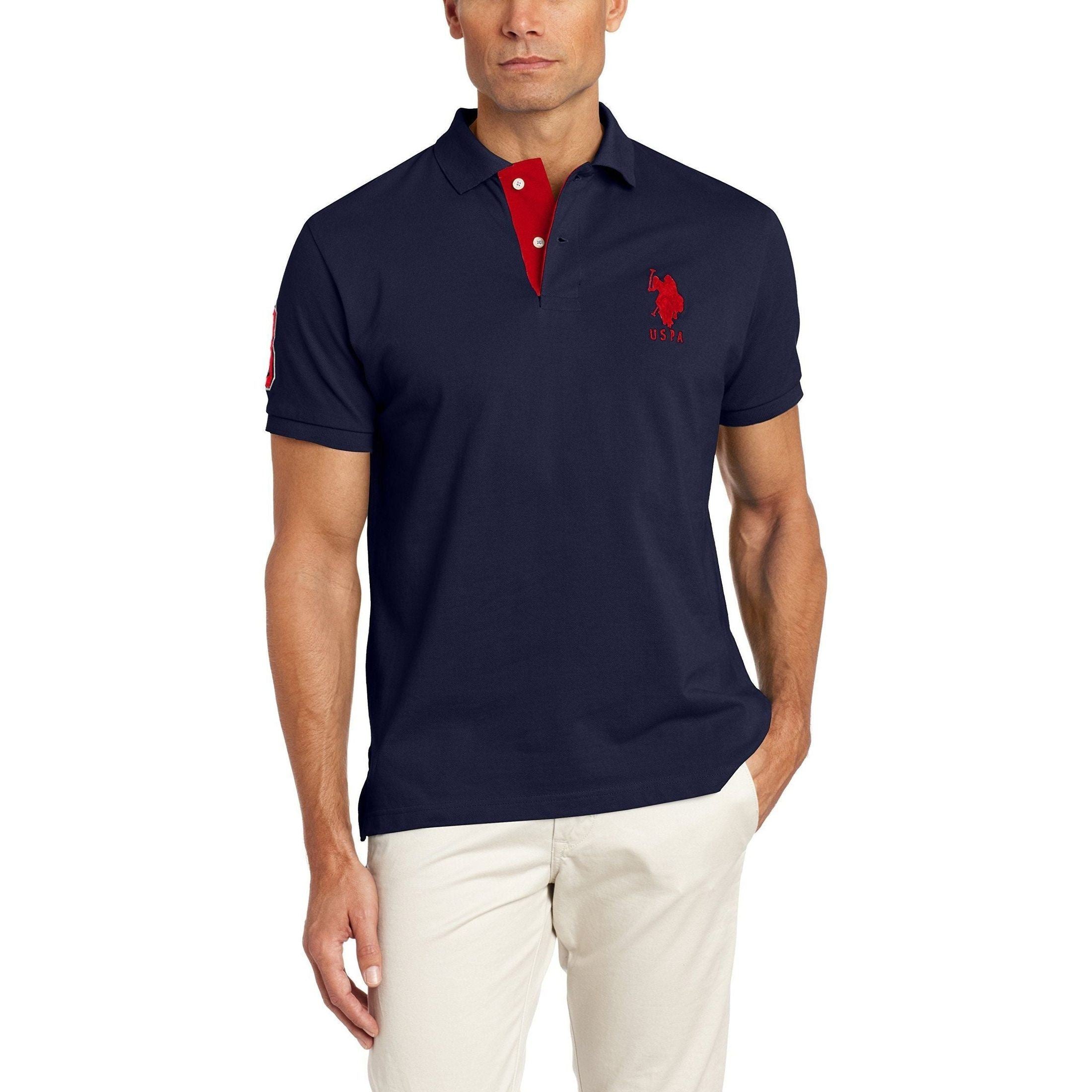 U.S. POLO ASSN. Mens 6543-CLNV Short-sleeve Polo Shirt With Applique
