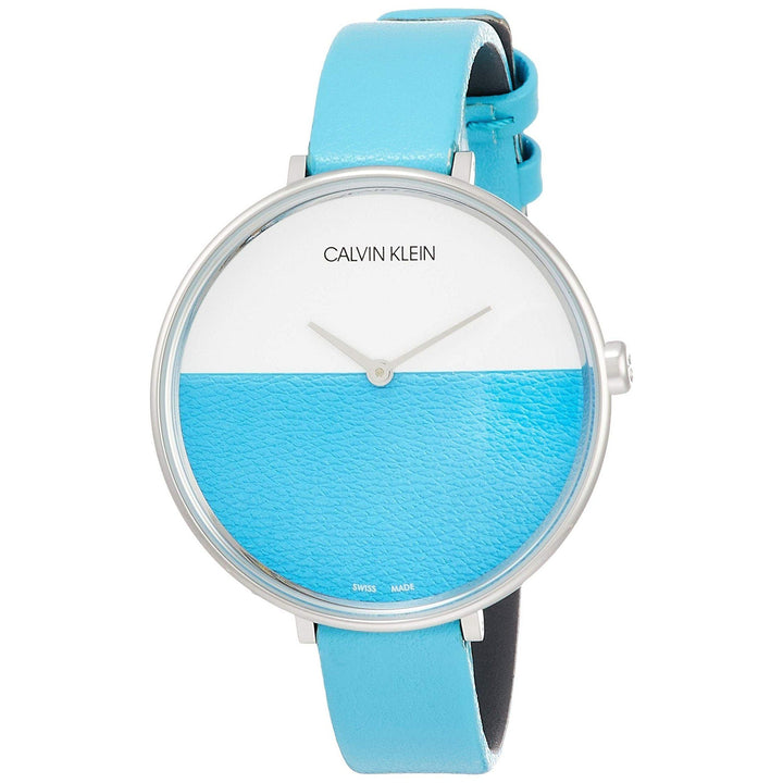 Calvin Klein Rise Quartz Silver and Turquoise Dial Ladies Watch K7A231VN