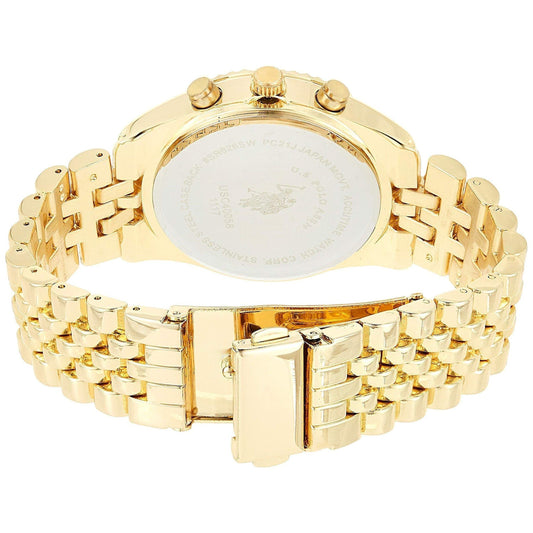 U.S. Polo Assn. Women's Quartz Watch, Analog Display and Gold Plated Strap USC40058