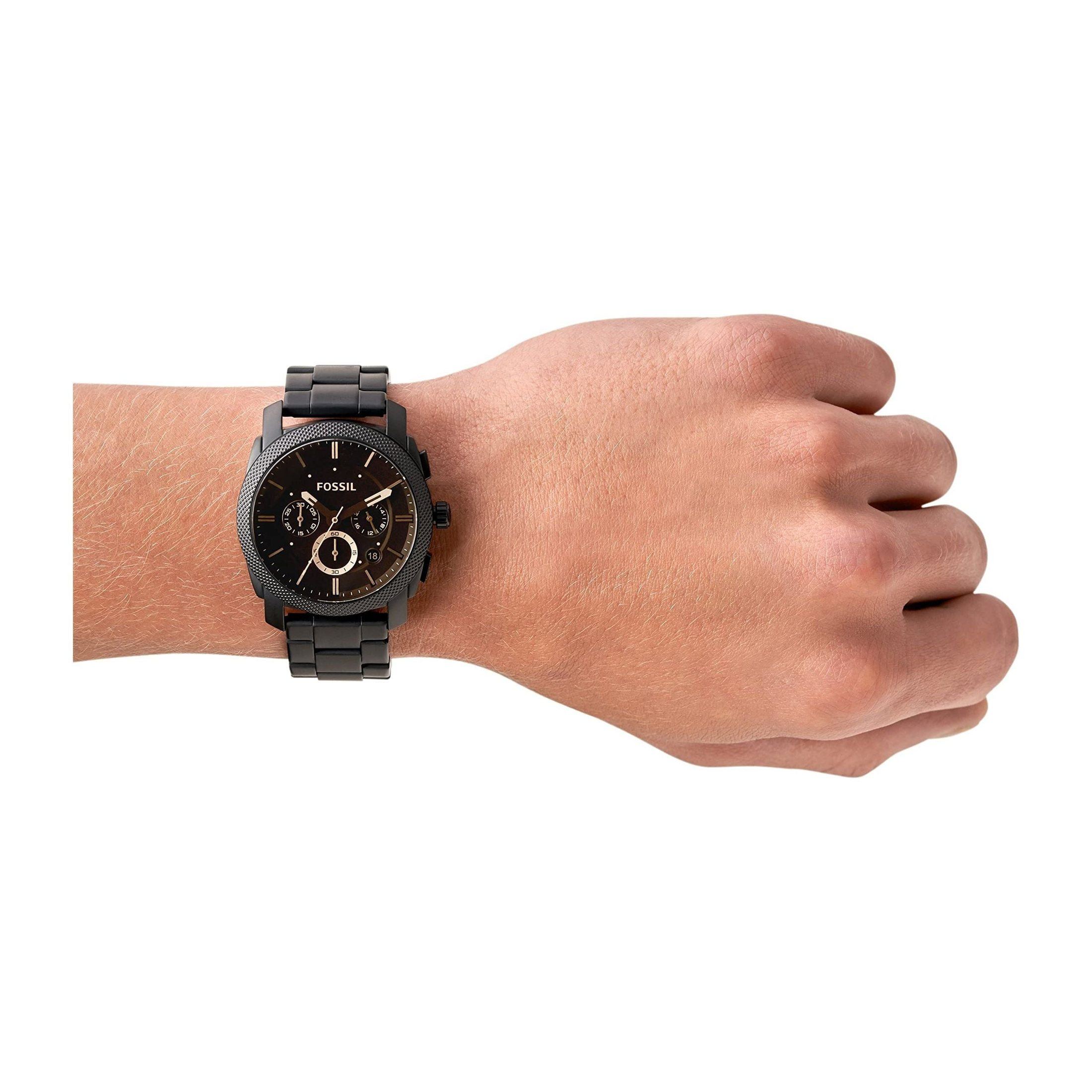Fossil Machine Men's Watch with Stainless Steel or Leather Band, Chronograph or Analog Watch Display