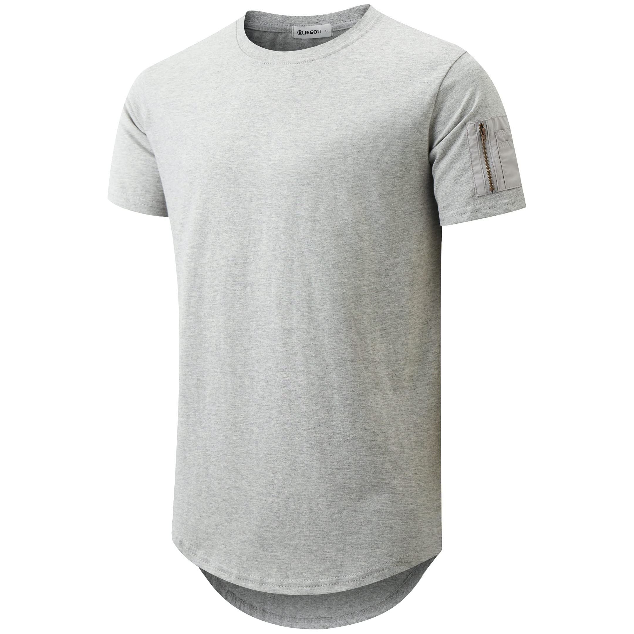 KLIEGOU Mens Cotton Hipster Hip Hop Crewneck T-Shirt S-3XL
