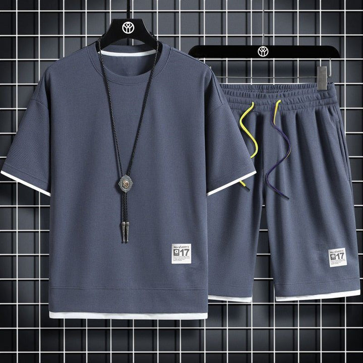 sport t shirt suits 2 piece matching sets outfit clothes for men - Jointcorp