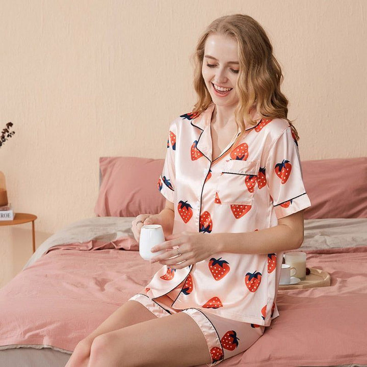 Pajamas Set Short Sleeve Shorts Loose Home Clothes - Jointcorp